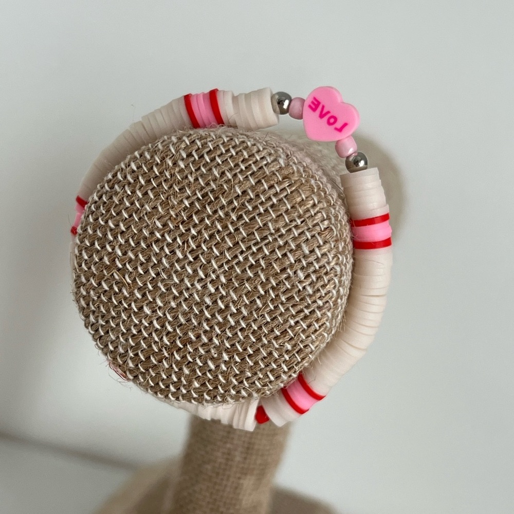 Love Clay Bead Bracelet